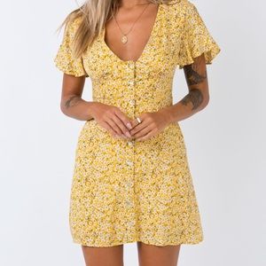 Princess Polly Yellow Floral Mini Dress